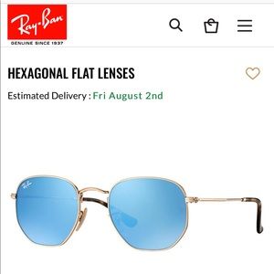 Ray Ban Blue hexagon flat shaped sunglasses